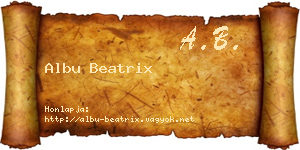 Albu Beatrix névjegykártya