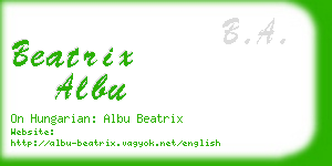 beatrix albu business card